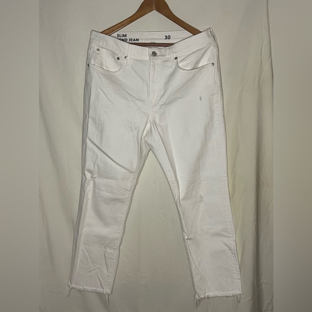 J. Crew White Boyfriend Jeans